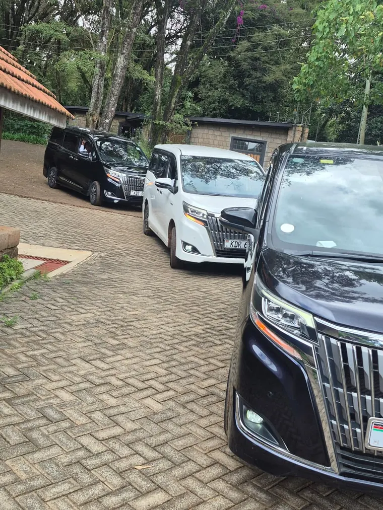 Executive vans parked in a row
